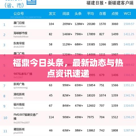 福鼎今日头条，最新动态与热点资讯速递