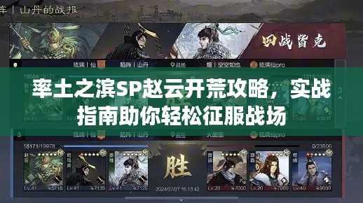 率土之滨SP赵云开荒攻略，实战指南助你轻松征服战场
