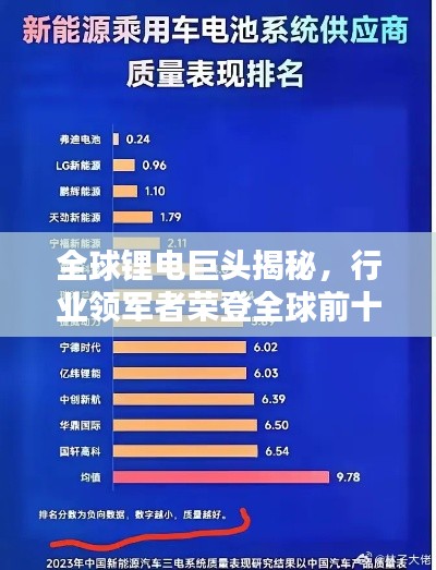 全球锂电巨头揭秘，行业领军者荣登全球前十榜单