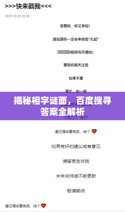 揭秘相字谜面，百度搜寻答案全解析