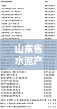 山东省水泥产业蓬勃发展揭秘，山东十大水泥厂排名榜单揭晓！