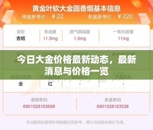 今日大金价格最新动态，最新消息与价格一览