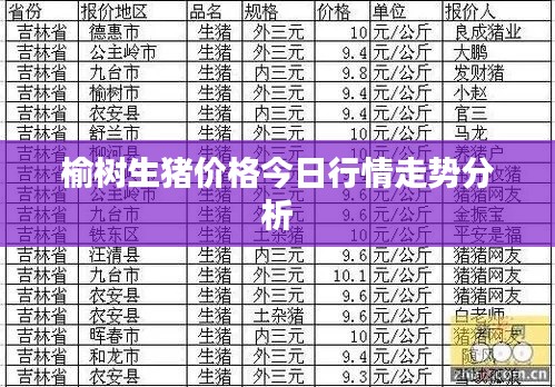 榆树生猪价格今日行情走势分析