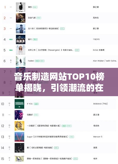 音乐制造网站TOP10榜单揭晓，引领潮流的在线音乐平台大揭秘！