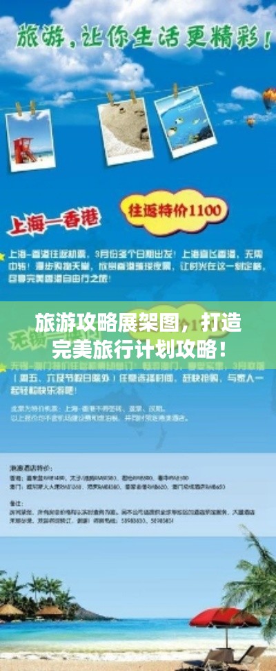 旅游攻略展架图，打造完美旅行计划攻略！