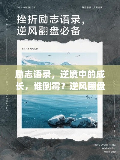 励志语录，逆境中的成长，谁倒霉？逆风翻盘，你值得一读！