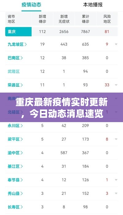 重庆最新疫情实时更新，今日动态消息速览