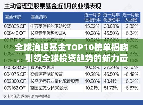 全球治理基金TOP10榜单揭晓，引领全球投资趋势的新力量