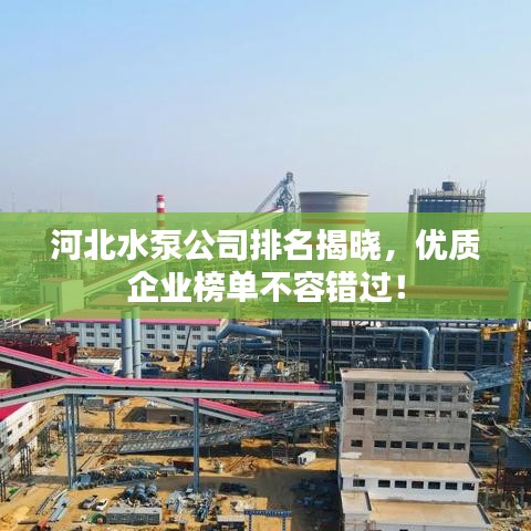 河北水泵公司排名揭晓，优质企业榜单不容错过！