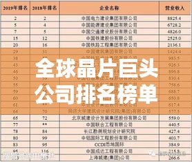 全球晶片巨头公司排名榜单揭晓！