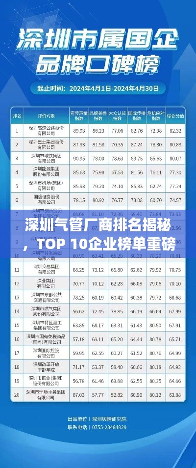 深圳气管厂商排名揭秘，TOP 10企业榜单重磅出炉！