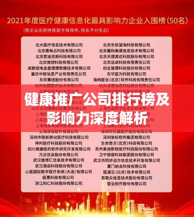 健康推广公司排行榜及影响力深度解析