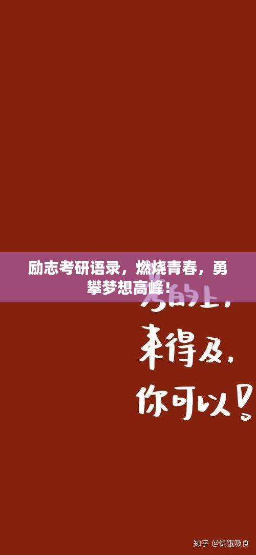 励志考研语录，燃烧青春，勇攀梦想高峰！