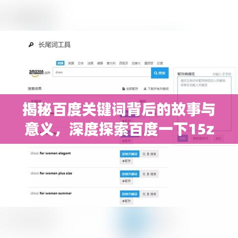 揭秘百度关键词背后的故事与意义，深度探索百度一下15zj211