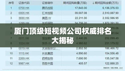 厦门顶级短视频公司权威排名大揭秘