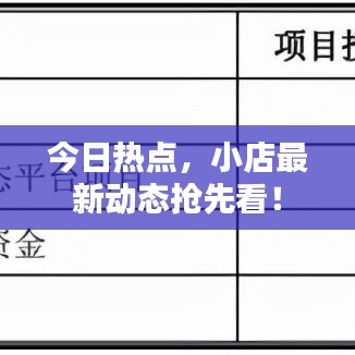 今日热点，小店最新动态抢先看！