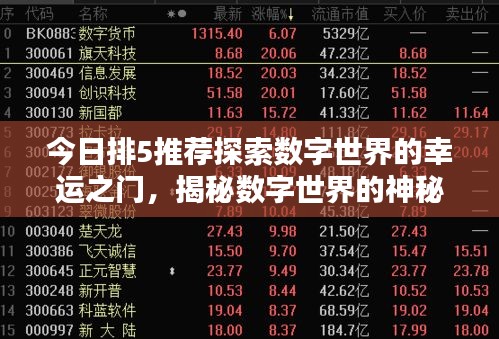 今日排5推荐探索数字世界的幸运之门，揭秘数字世界的神秘宝藏！