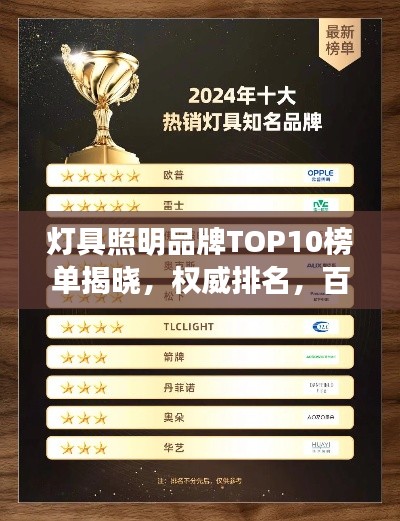 灯具照明品牌TOP10榜单揭晓，权威排名，百度收录热门标题