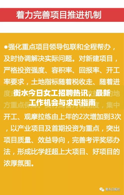 衡水今日女工招聘热讯，最新工作机会与求职指南