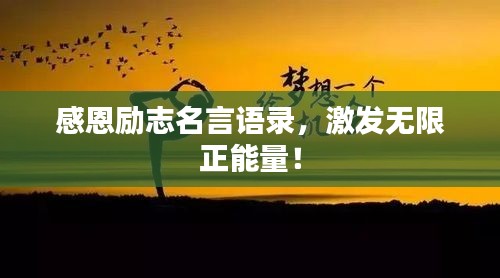 感恩励志名言语录，激发无限正能量！