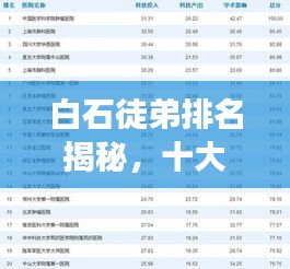 白石徒弟排名揭秘，十大杰出弟子榜单重磅出炉！