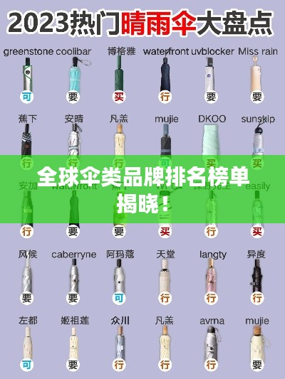 全球伞类品牌排名榜单揭晓！