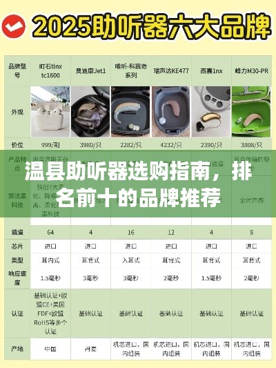 温县助听器选购指南，排名前十的品牌推荐