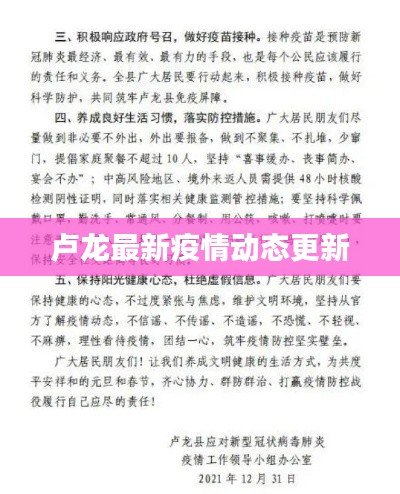 卢龙最新疫情动态更新