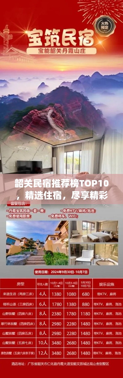 韶关民宿推荐榜TOP10，精选住宿，尽享精彩之旅！