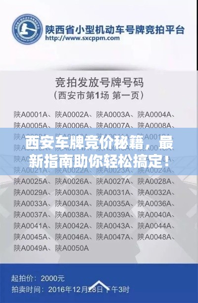 西安车牌竞价秘籍，最新指南助你轻松搞定！