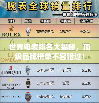 世界电表排名大揭秘，顶级品牌榜单不容错过！