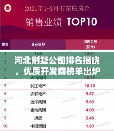 河北别墅公司排名揭晓，优质开发商榜单出炉！