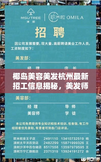 椰岛美容美发杭州最新招工信息揭秘，美发师、美容师等职位火热招募中