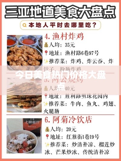 今日美食热门价格大盘点
