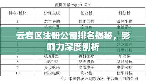 云岩区注册公司排名揭秘，影响力深度剖析