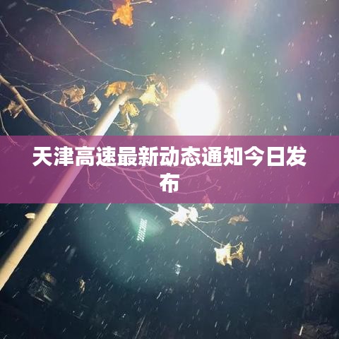 天津高速最新动态通知今日发布